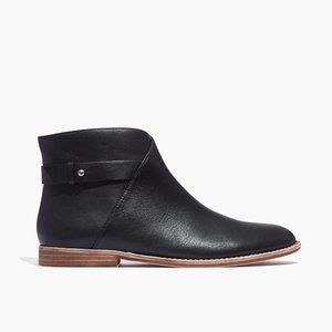 Madewell Kelci flat black leather booties